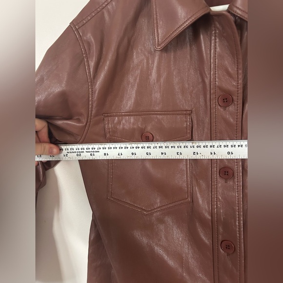Wilfred Ganna Vegan Leather Shirt Jacket Brown Smal - Picture 4 of 11